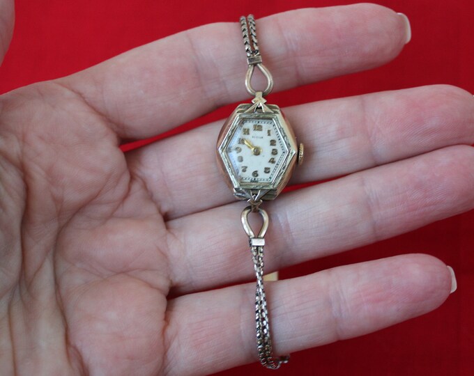 Antique Art Deco Ladies 10K Gold Filled Watch by Schwob, Working — free download