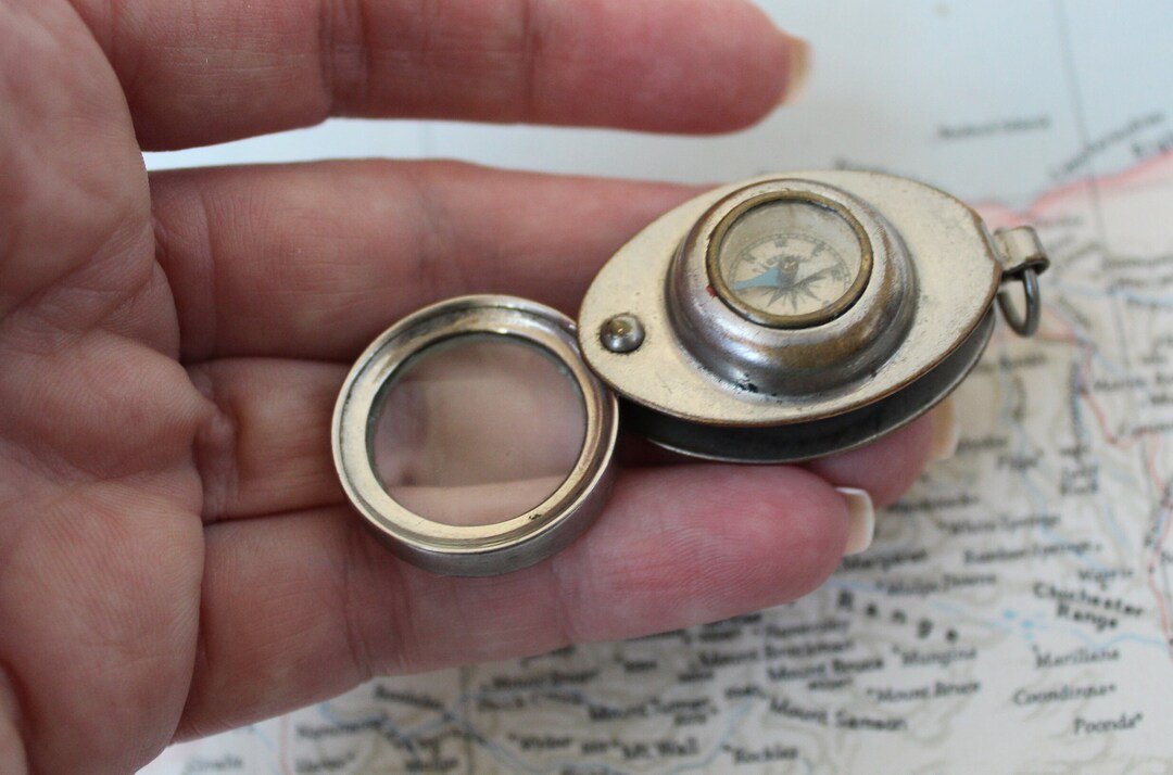 Vintage German Made Compass With Fold Out Map Reading Etsy