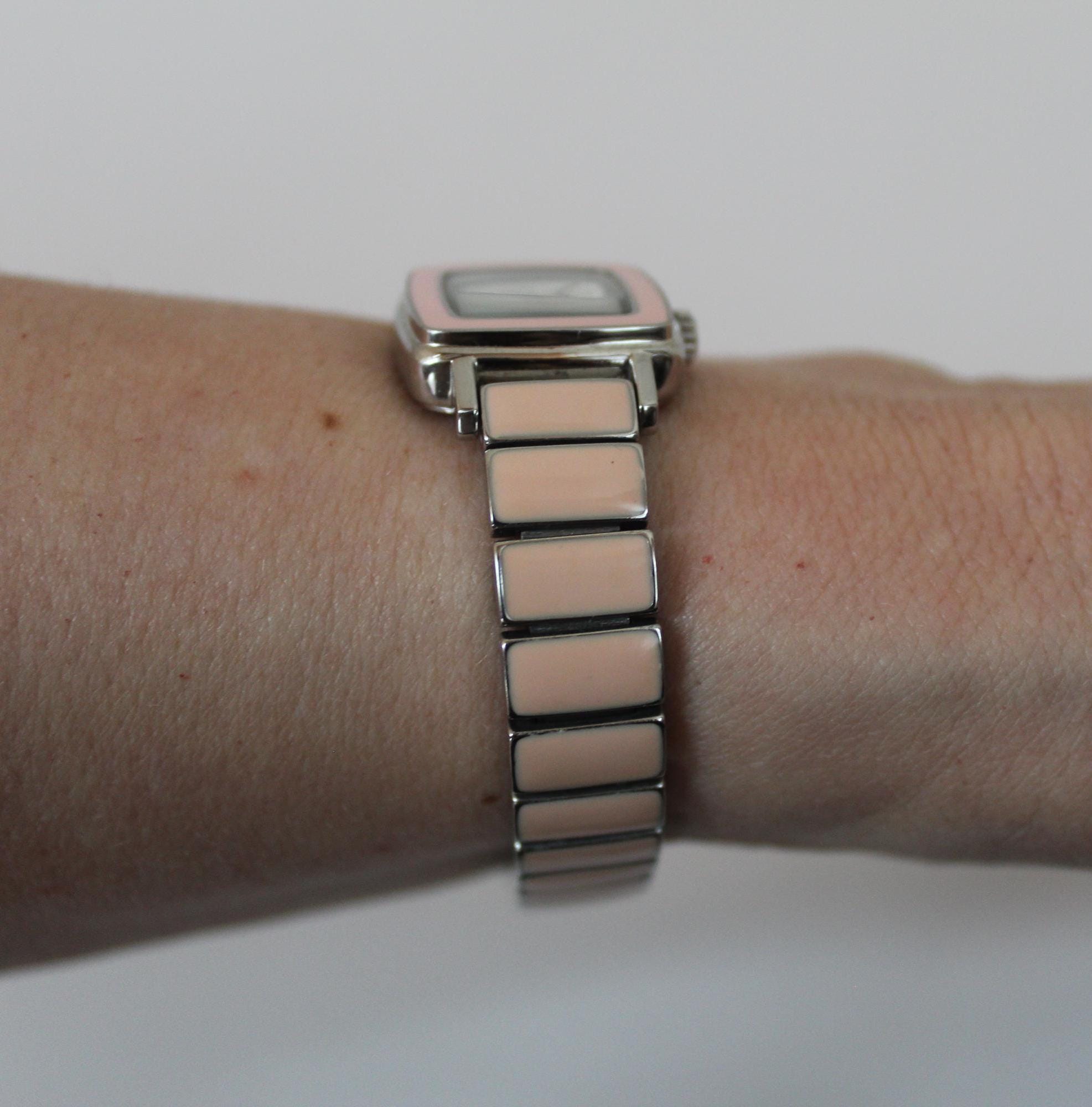 Vintage All Original Scarce IZOD Lacoste Pink Enamel Wrist