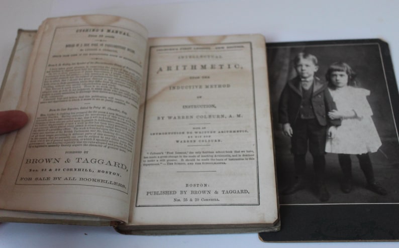 Antique 1850s Victorian Era Math Book 1858 Arithmetic Book Colburns ...