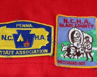 Pair of 2 Vintage Penna N.C.H.A. Patches, National Camping Hiking Association, Blair County PA, Set of 2 Patches
