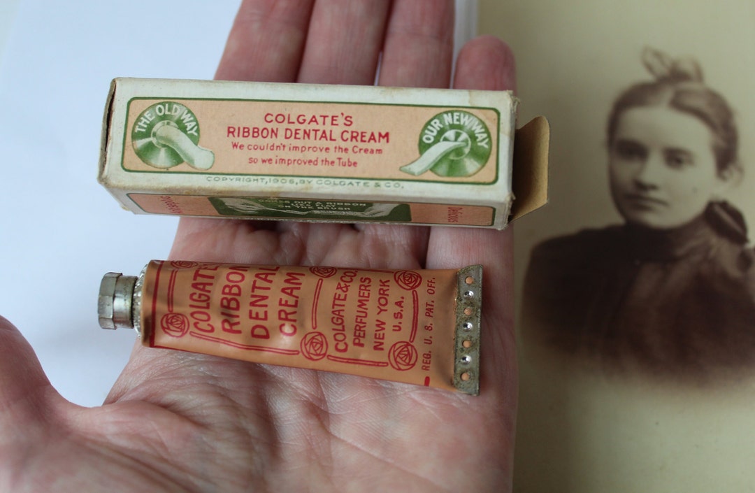 Antique Toothpaste 1908 Colgate Ribbon Dental Cream Full Tube Etsy