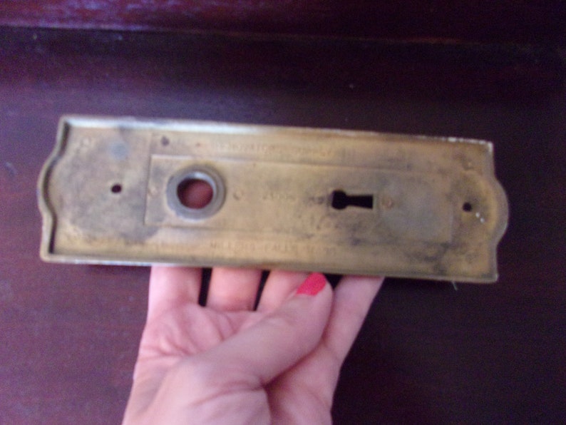 Fancy Victorian Door Knob Key Plate Antique Brass Old Escutcheon Door Knob Key Plate Old Hardware