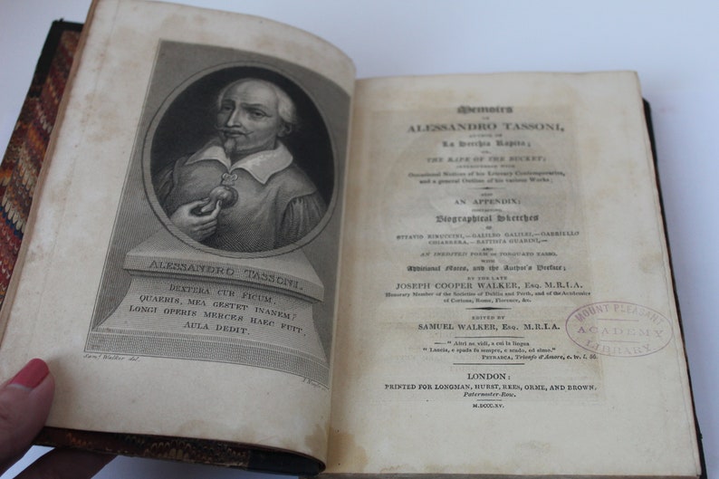 Antique RARE 200 Plus Year Old Book Memoirs of Alessandro Tassoni ...
