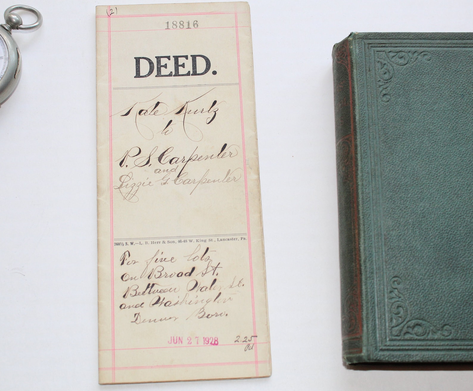 Antique Lancaster County PA Deed 5 Lots on Broad St Denver Etsy