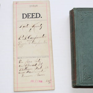 Antique Lancaster County, PA Deed 5 Lots on Broad St, Denver Borough, Katie Kurtz to the Carpenters, 1928, Near Cedar Alley, Signed Sealed