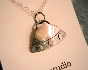 Handcrafted Sterling Silver Flying Saucer Pendant *ONLY 1 LEFT*
