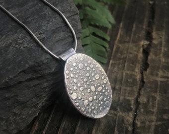 Large Handcrafted Sterling Silver Pendant with Mod Geometric Design and a Patina Finish  *ONLY 1 IN STOCK*