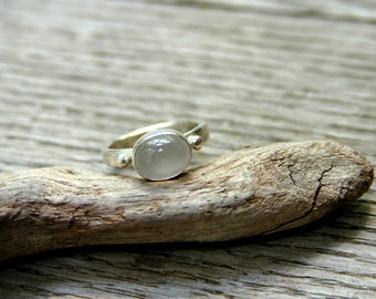 Handmade Sterling Silver Ring with Moonstone Setting - MADE TO ORDER