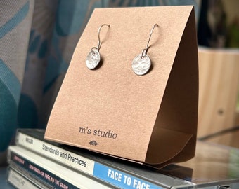 Round Hammered Sterling Silver Earrings  - Handcrafted (wicked tiny size) MADE TO ORDER