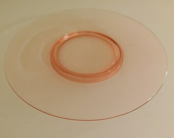 Assiette à salade ou à dessert en verre Pink Depression