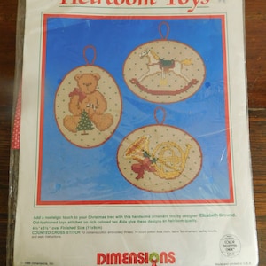 Dimensions Heirloom Toys Cross Stitch Christmas Ornaments