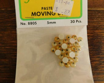 Perles fibre artisanale vintage en pâte 5 mm pour les yeux mobiles dans un emballage non ouvert de 30 pièces