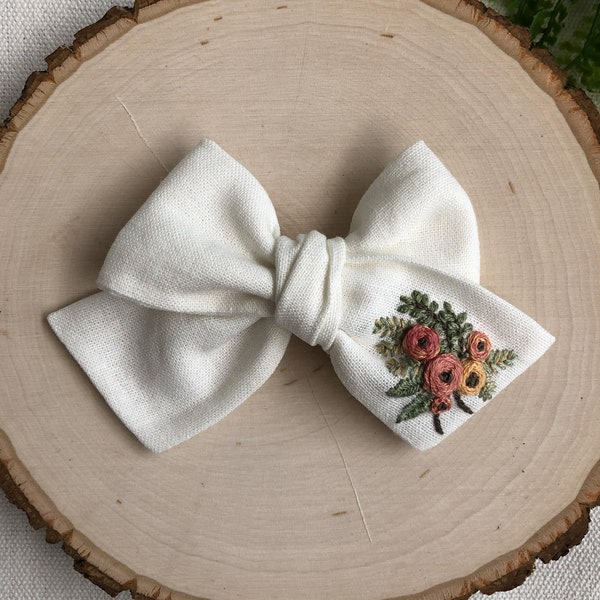 Flower Girl Hair Bow Etsy