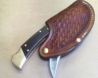 The "One-Hander" Knife Sheath... One Hand Opening... Horizontal Carry..... For The Buck 110 Folding Hunter Knife.