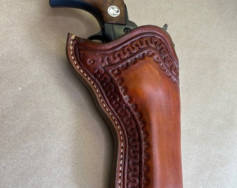 New! The "Forty-Niner" Holster For A Ruger Blackhawk 5.5"..... Traditional Old West Style..... Handmade From Saddle Leather.