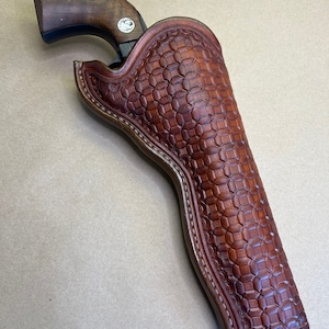 The &quot;Forty-Niner&quot; Holster For A Ruger Blackhawk 6.5&quot;..... Traditional Old West Style..... Handmade From Saddle Leather.