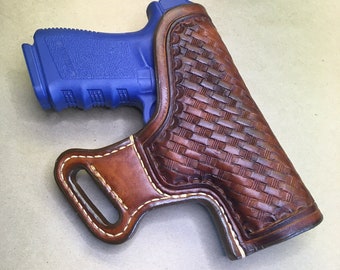 The "Sidekick" Holster for a Glock 19/23/32..... Handmade from Saddle Leather.