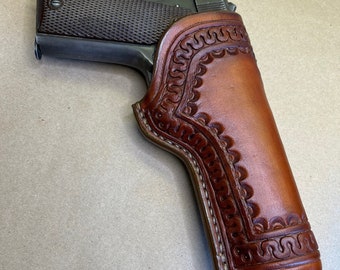 The "Classic" Holster for a Colt 1911 Govt Model..... Traditional OWB Style..... Handmade From Saddle Leather.
