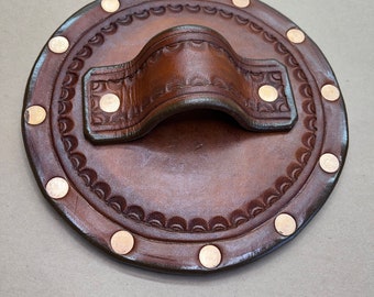 Leather Kickstand Pad For Soft Ground... Saddle Leather... Handtooled.