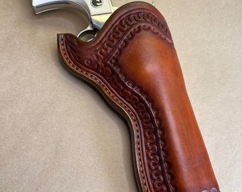 New! The "Forty-Niner" Holster For An Early Ruger Vaquero 5.5"..... Old West Style..... Handmade From Saddle Leather.