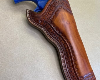 New! The "Forty-Niner" Holster For A Colt SAA / Ruger New Vaquero 5.5"..... Traditional Old West Style..... Handmade From Saddle Leather.