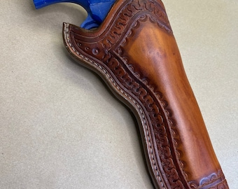 The "Forty-Niner" Holster For A Colt SAA / Ruger New Vaquero 5.5"..... Traditional Old West Style..... Handmade From Saddle Leather.
