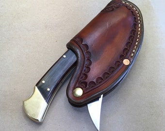 The "One-Hander" Knife Sheath... One Hand Opening... For The Buck 110 Folding Hunter Knife.