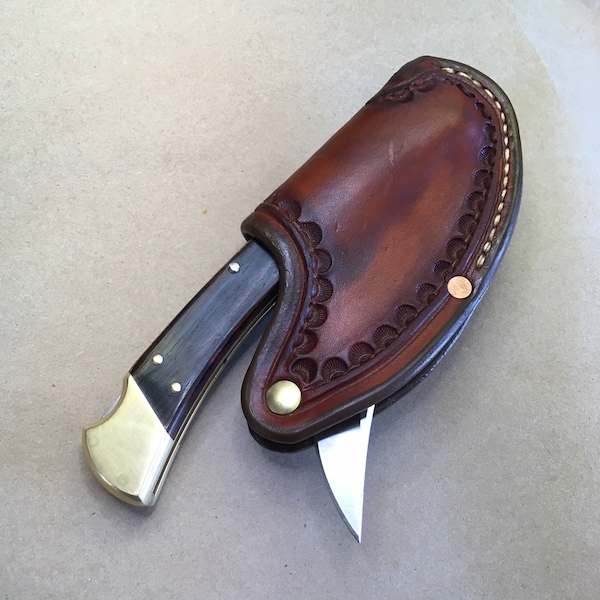 The "One-Hander" Knife Sheath... One Hand Opening... For The Buck 110 Folding Hunter Knife.