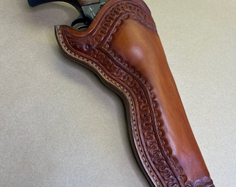 New! The "Forty-Niner" Holster For A Ruger Blackhawk 6.5"..... Traditional Old West Style..... Handmade From Saddle Leather.