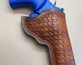 The "Classic" Holster for a S&W Model 586 4" barrel….. Handmade in the USA from Saddle Leather….. Free Shipping.