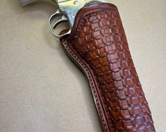 New! The "3Persons" Holster For A Ruger Old Vaquero 5.5"..... Traditional Old West Style..... Handmade From Saddle Leather.