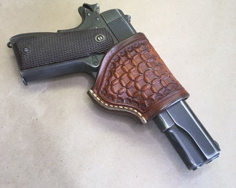 The "Slim" Holster for the Colt 1911 Govt. Model and Commander..... Handmade from Saddle Leather.