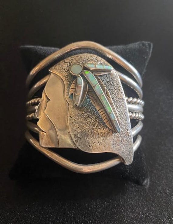 Important Vintage Native American Navajo Dan Jackson Sterling Silver Hand Carved Bracelet Important Vintage Native American Navajo Dan Jackson Sterling Silver Hand Carved Bracelet