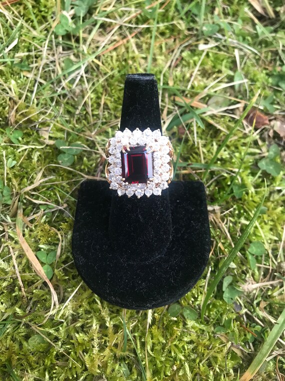 Garnet and Diamond Ring