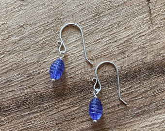 Vintage lucite earrings, lucite earrings, blue earrings