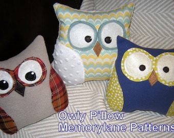 Owl pillow- Sewing Pattern-Graduation gift for her, Instant Download-Nursery gift, sofa pillow, softie