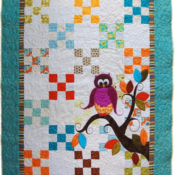 Baby Quilt Pattern PDF // Owl Quilt Pattern PDF // Baby shower Gift // Appliqué Pattern // Child's Quilt Pattern //