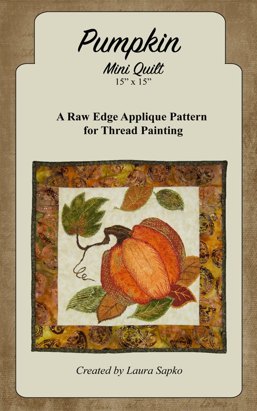 Fall Quilt Pattern PDF // Pumpkin Mini Quilt // Art Quilt Pattern ...