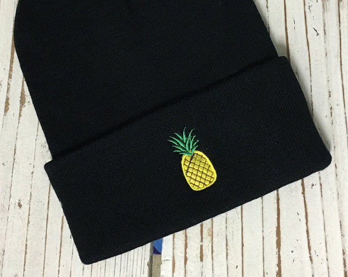 PINEAPPLE Embroidered Beanie Cuffed Cap - Multiple Colors