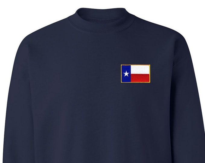 Texas Flag Unisex Crewneck Sweatshirt, Gift for Her, Texas Flag Pullover Sweater, Unisex Winter Sweatshirt, State Flag Unisex Sweatshirt