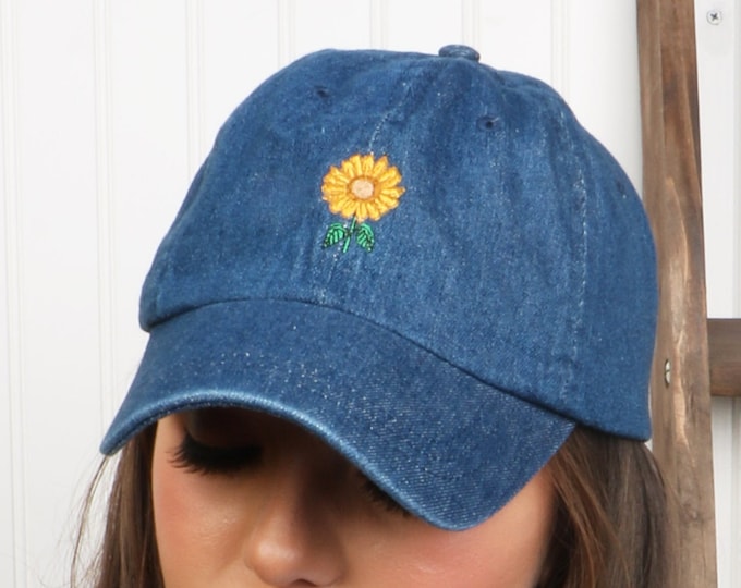 SUNFLOWER Baseball Hats  Embroidered Cap, Flower Baseball Cap, Sunflower Hats, gift for her, Unisex Hat, Sun hats for men and women