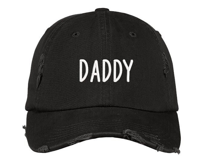 DADDY Distressed Dad Hats for new dads, Embroidered Baseball Hat, Gender Reveal Hats for Dads Gift for Fathers, Distressed Baseball Hats