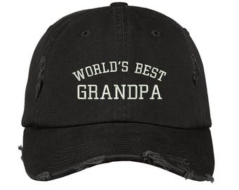 World's Best Poppop Low Profile Cotton Baseball Cap - Embroidered Black Adjustable Hat - View #7