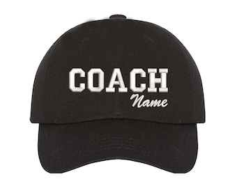 Personalized Coach Hat Fathers Day Gift for Dad Custom Name Embroidered Baseball Cap Coach Gift for Him Football Soccer Coach Dad Cap