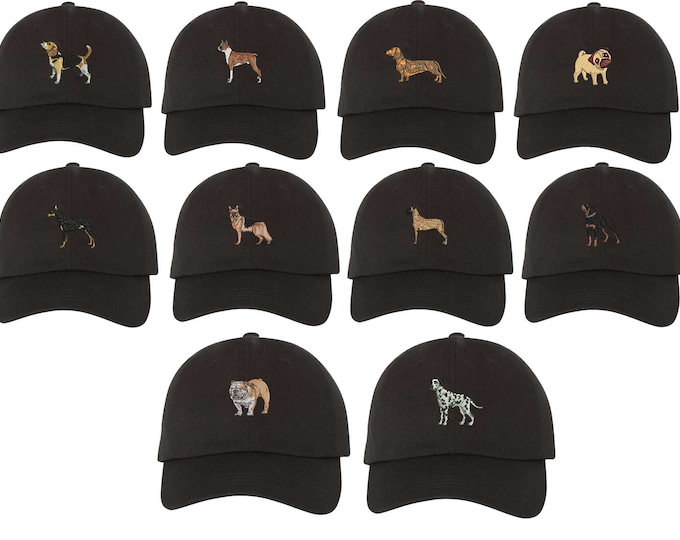 Dog Baseball Cap German Shepard Baseball Cap Pug Dad Hat Boxer Bulldog Hats Great Dane Dad Hat Rottweiler Cap Dalmatian Gifts for pet Lovers