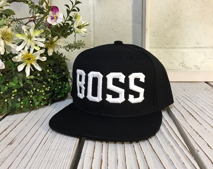 Hip Hop "BOSS" 3D Snapbacks Black/White Thread