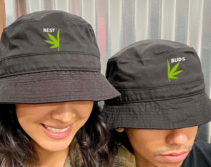 Best Buds Bucket Hat, Sun Hats, Fisherman Bucket Hats, Best Friends Hats, Unisex Bucket Hats, Marijuana Print Caps, 420 Bucket Hat