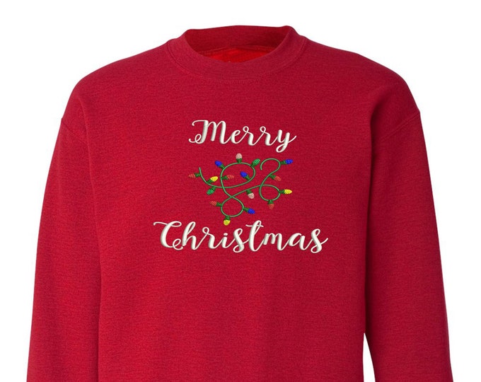 Merry Christmas Sweatshirt Unisex Embroidered Sweatshirt Christmas Gift Black Crewneck Sweater Funny Christmas Sweatshirt Gift for her