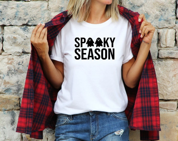 Spooky Season T-Shirt, Women's Crewneck Tee, Fall Season Tee, Ghost T-Shirt, Unisex Shirts, Spooky Ghost T-shirts, Halloween T-Shirt